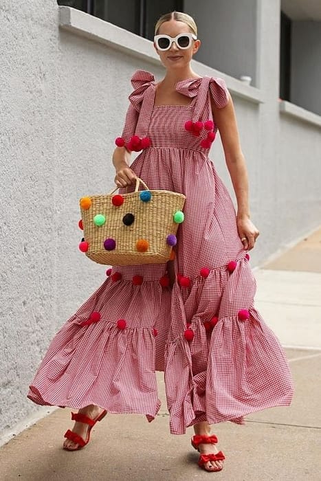 bolsa de pajas con pom poms