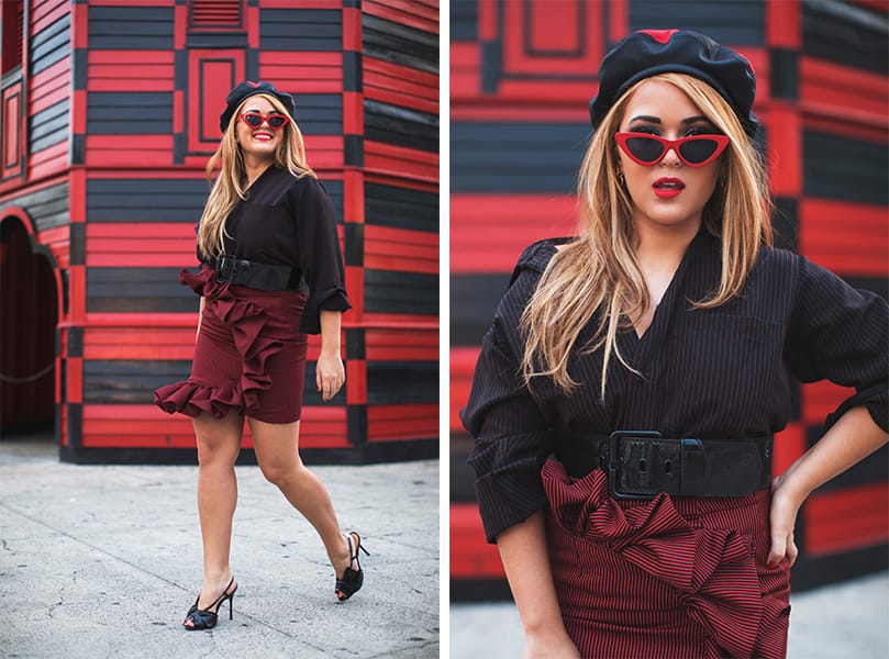 Falda, camisa y boina de HERMAN NADAL.